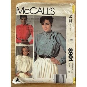VTG McCall's LIZ CLAIBORNE Pattern 8901 Misses' Blouses Size 12 Bust 34" CUT